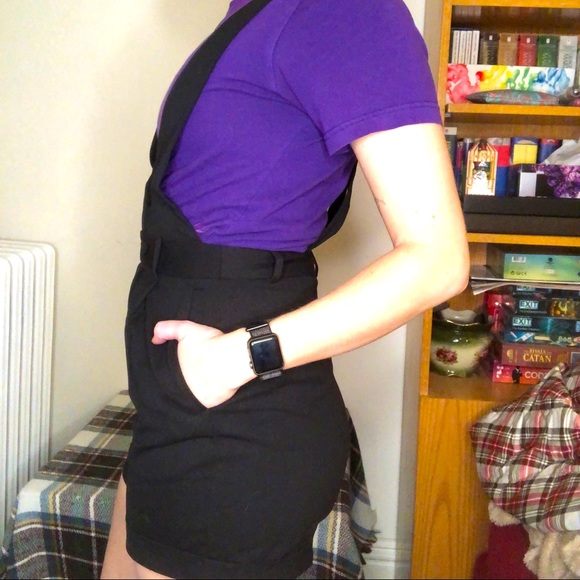 Frank & Oak Short Overall Romper in Black - Picture 3 of 8